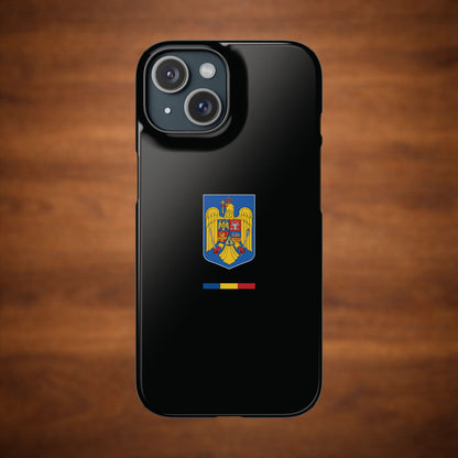 Husă cu stema României (color) și tricolor