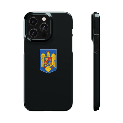 Husă rigidă neagră - Stema României color