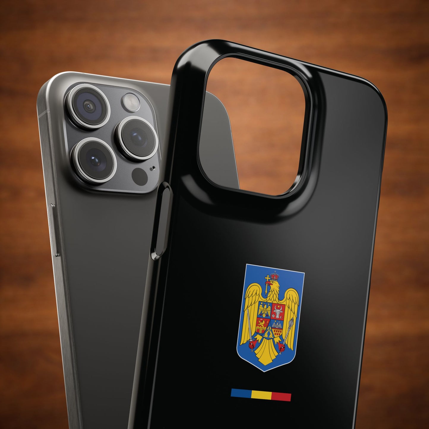 Husă cu stema României (color) și tricolor