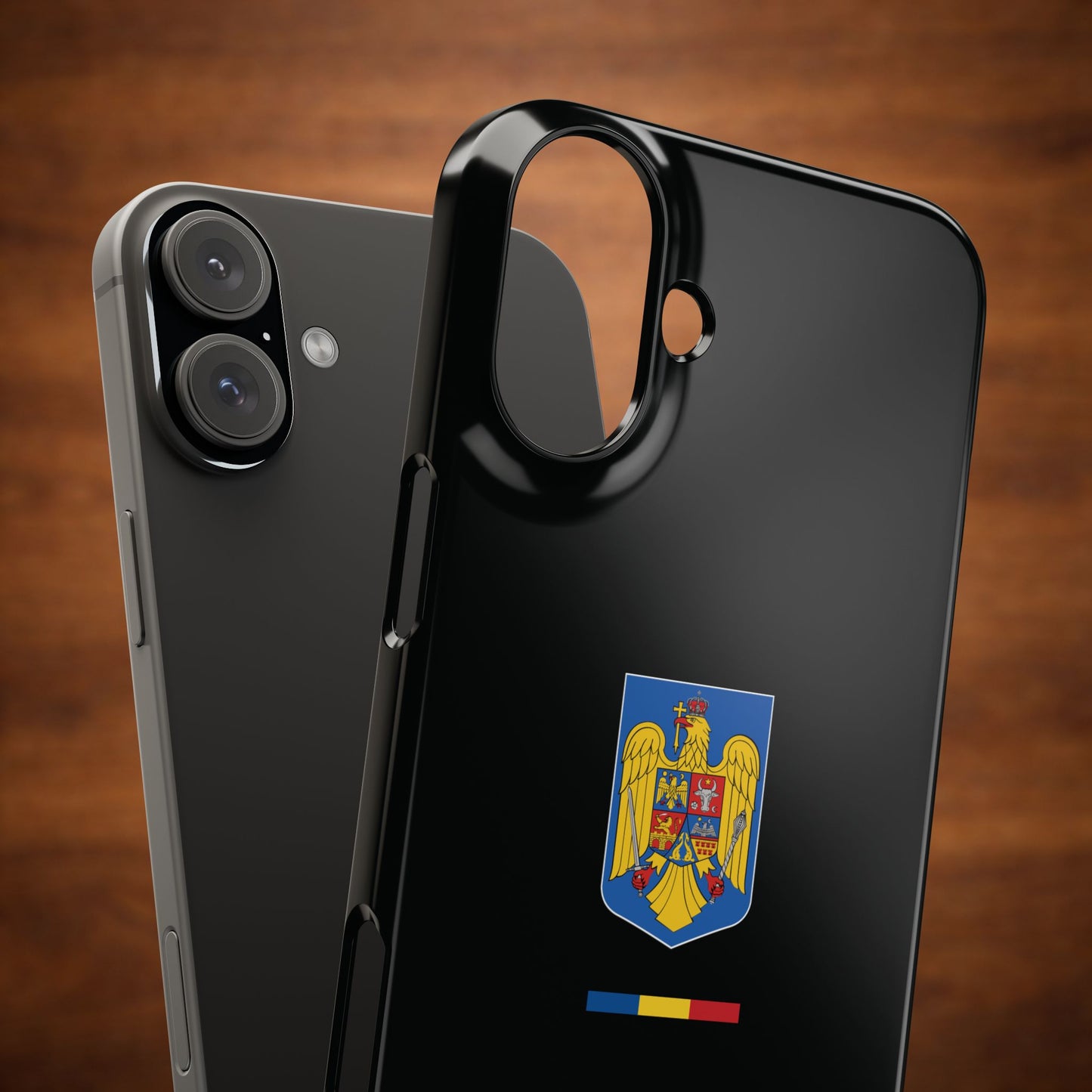 Husă cu stema României (color) și tricolor