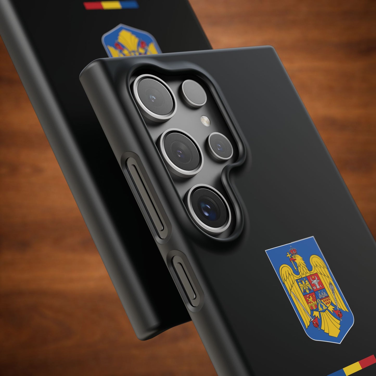 Husă cu stema României (color) și tricolor