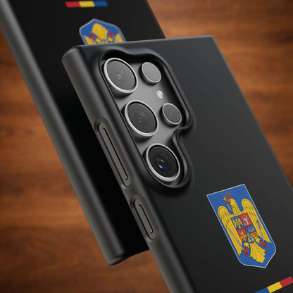 Husă cu stema României (color) și tricolor