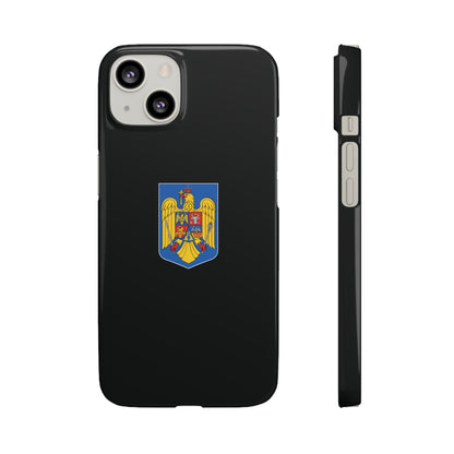 Husă rigidă neagră - Stema României color