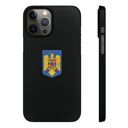 Husă rigidă neagră - Stema României color