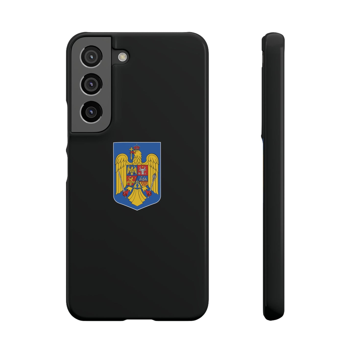 Husă rigidă neagră - Stema României color