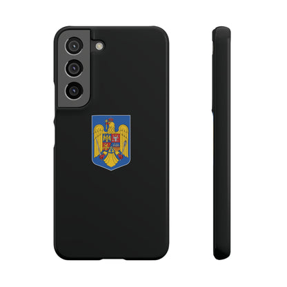 Husă rigidă neagră - Stema României color