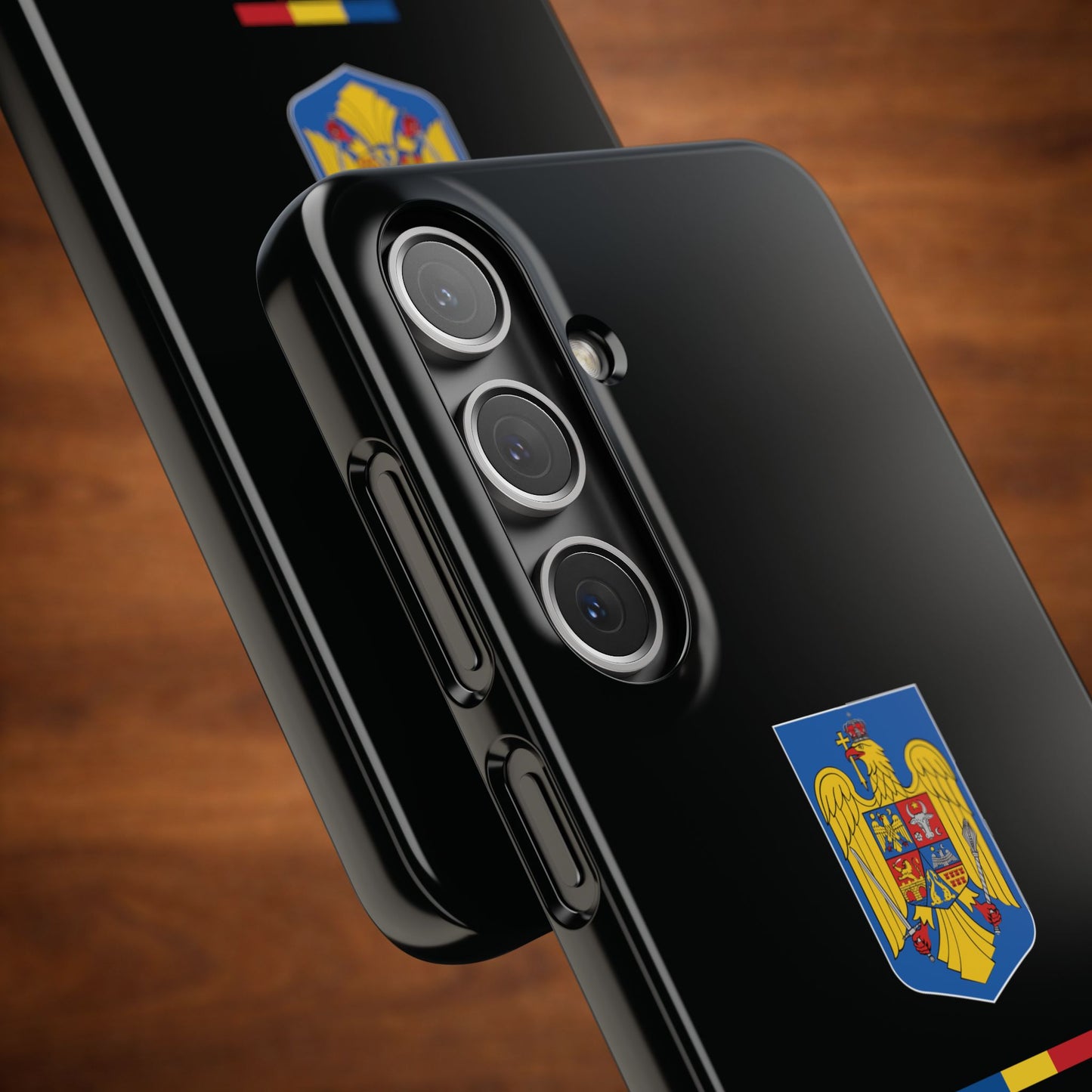 Husă cu stema României (color) și tricolor