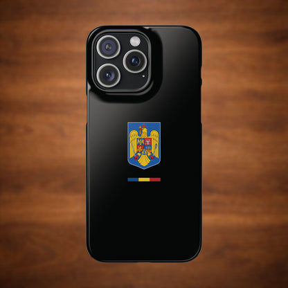 Husă cu stema României (color) și tricolor