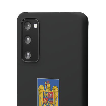 Husă rigidă neagră - Stema României color