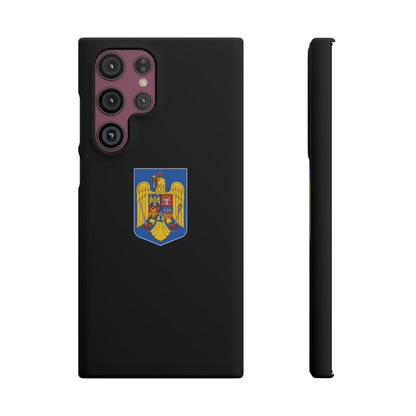 Husă rigidă neagră - Stema României color