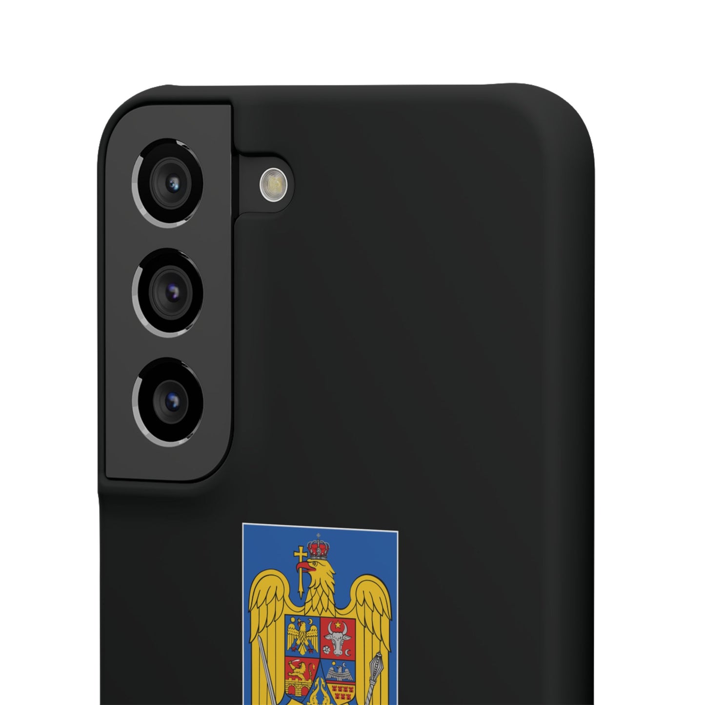 Husă rigidă neagră - Stema României color