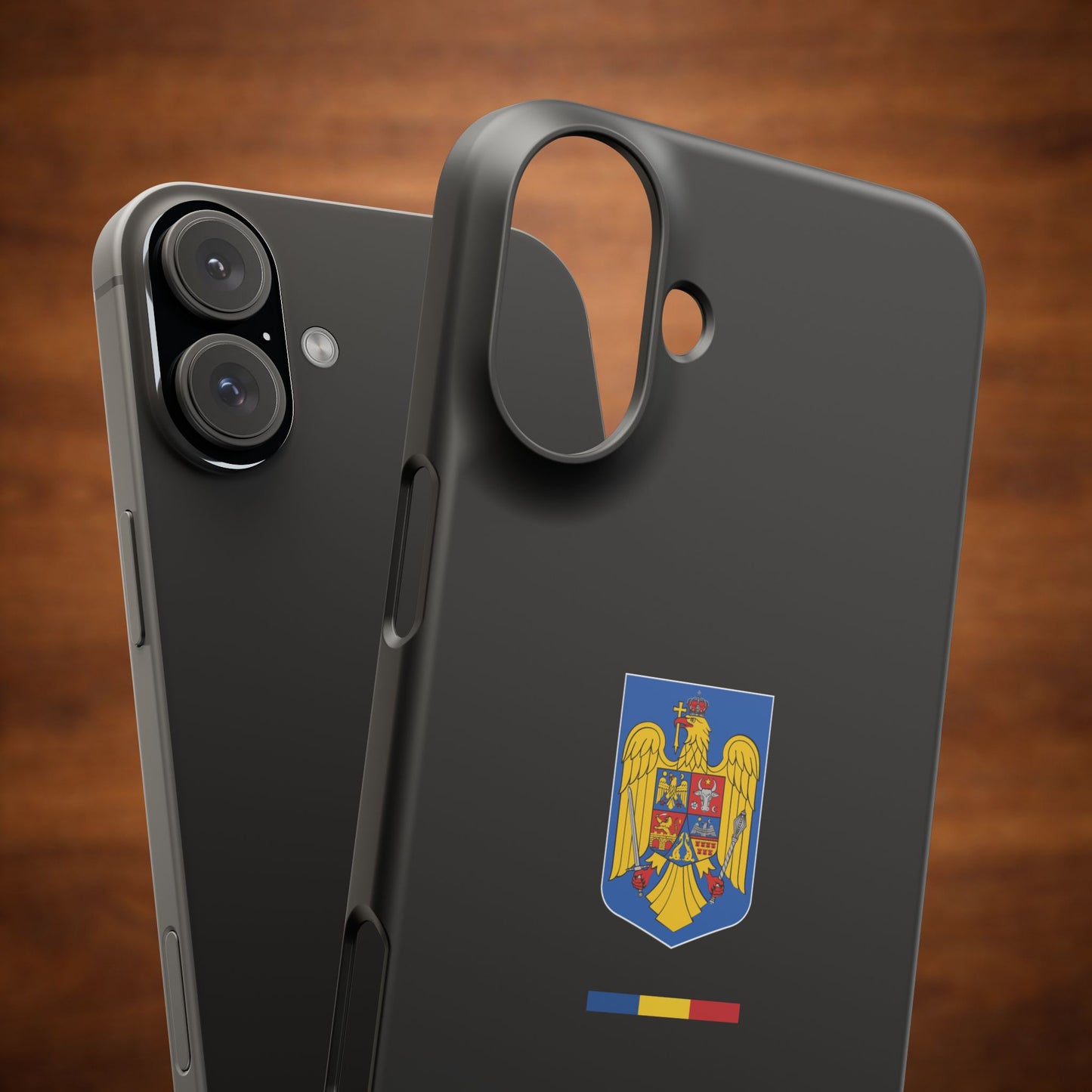 Husă cu stema României (color) și tricolor