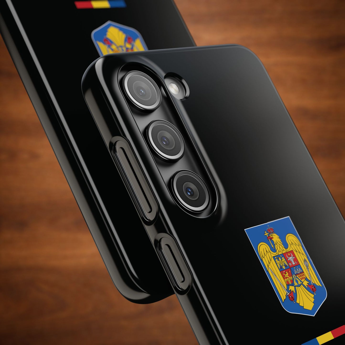 Husă cu stema României (color) și tricolor