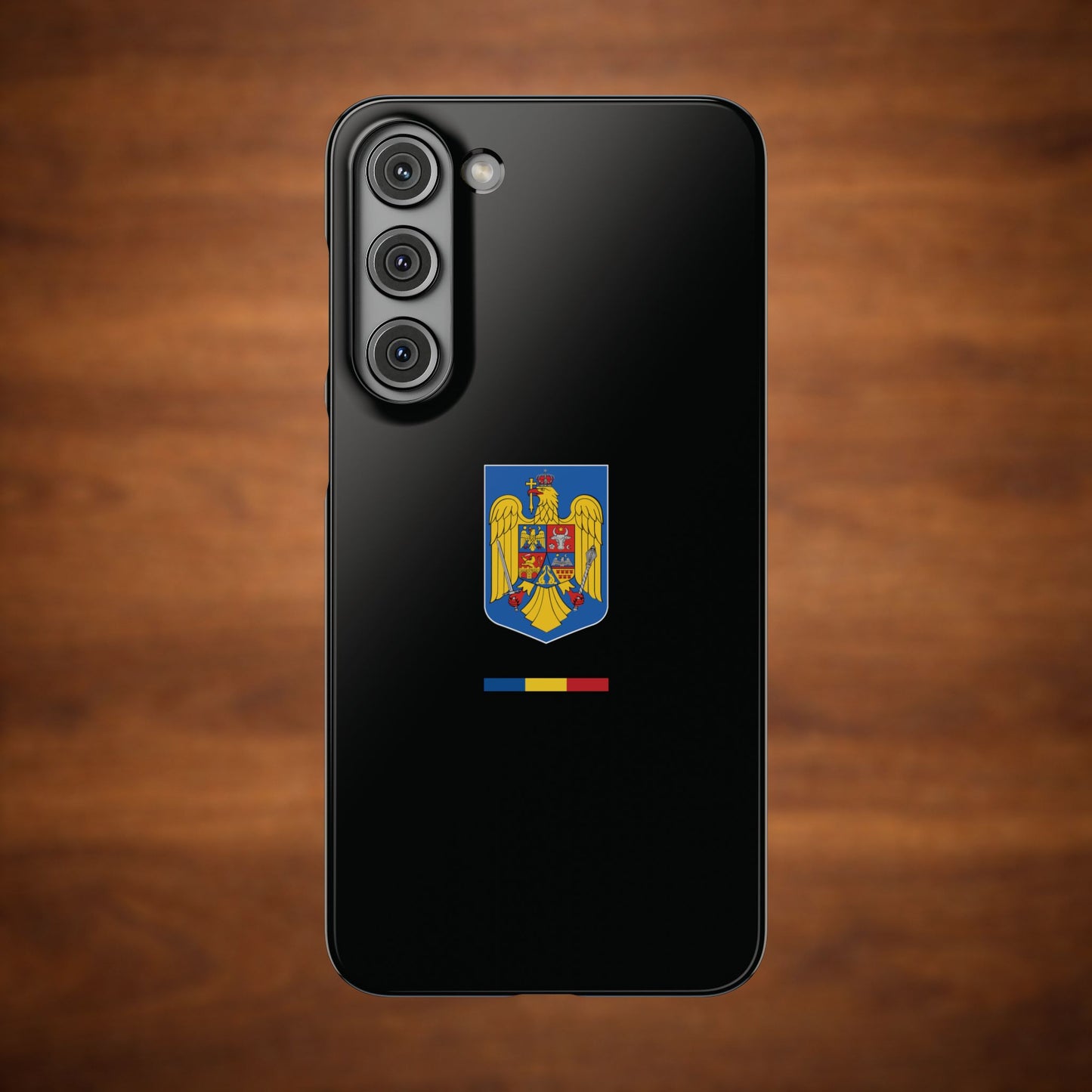 Husă cu stema României (color) și tricolor