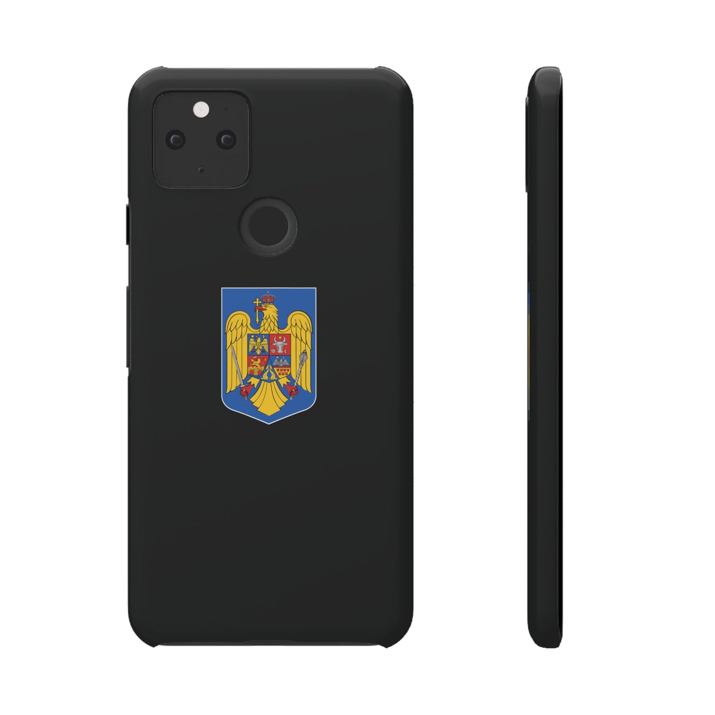 Husă rigidă neagră - Stema României color