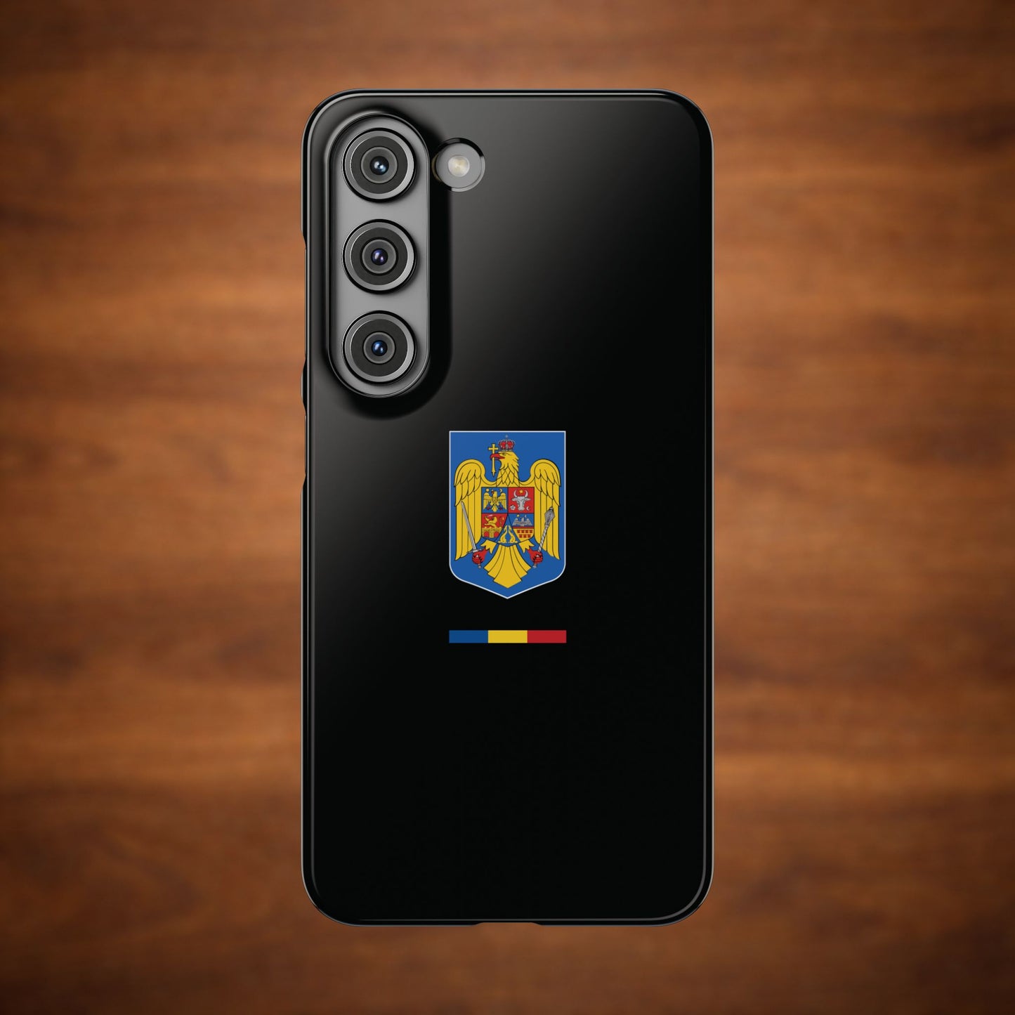 Husă cu stema României (color) și tricolor