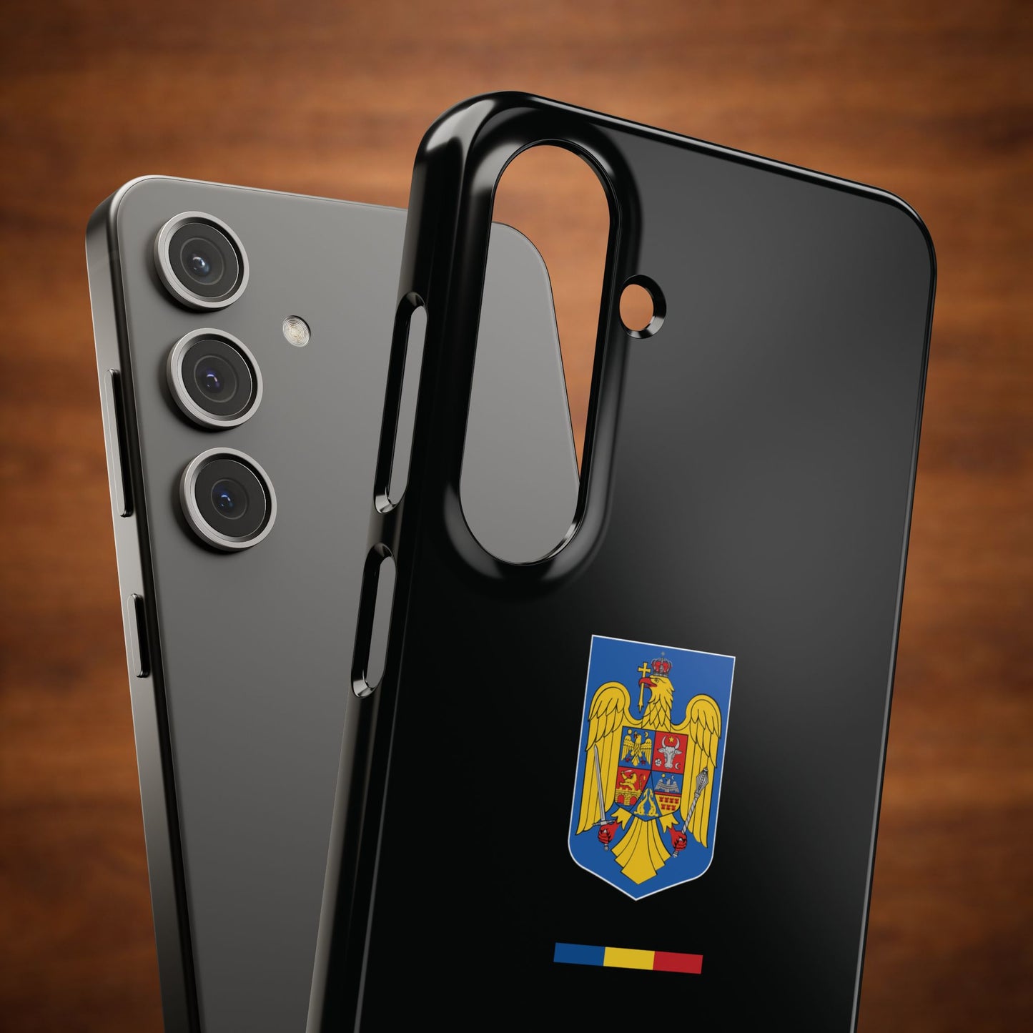 Husă cu stema României (color) și tricolor