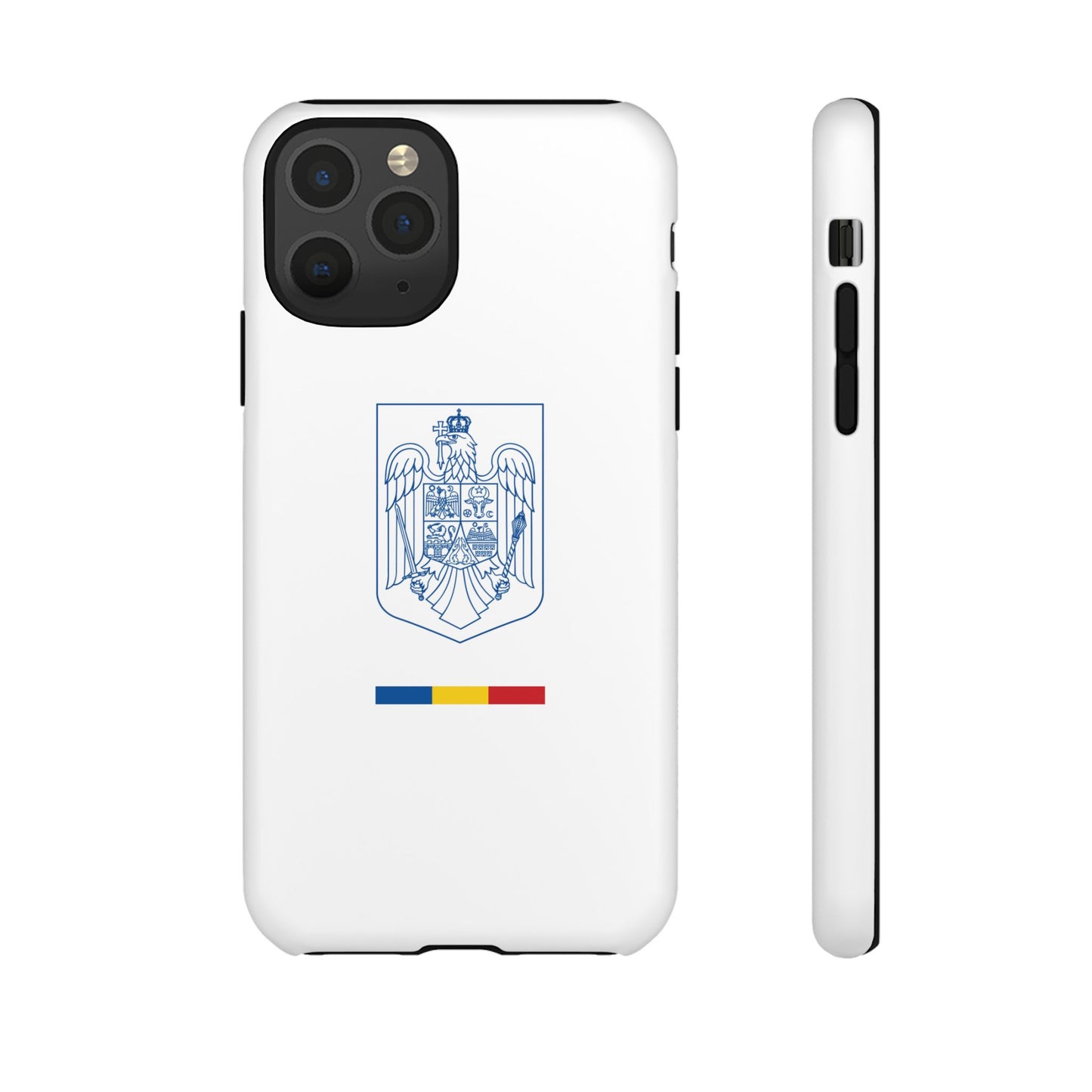 Husă rigidă albă - Stema și Tricolor România