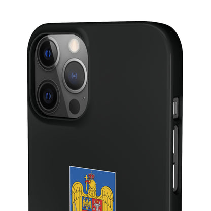 Husă rigidă neagră - Stema României color