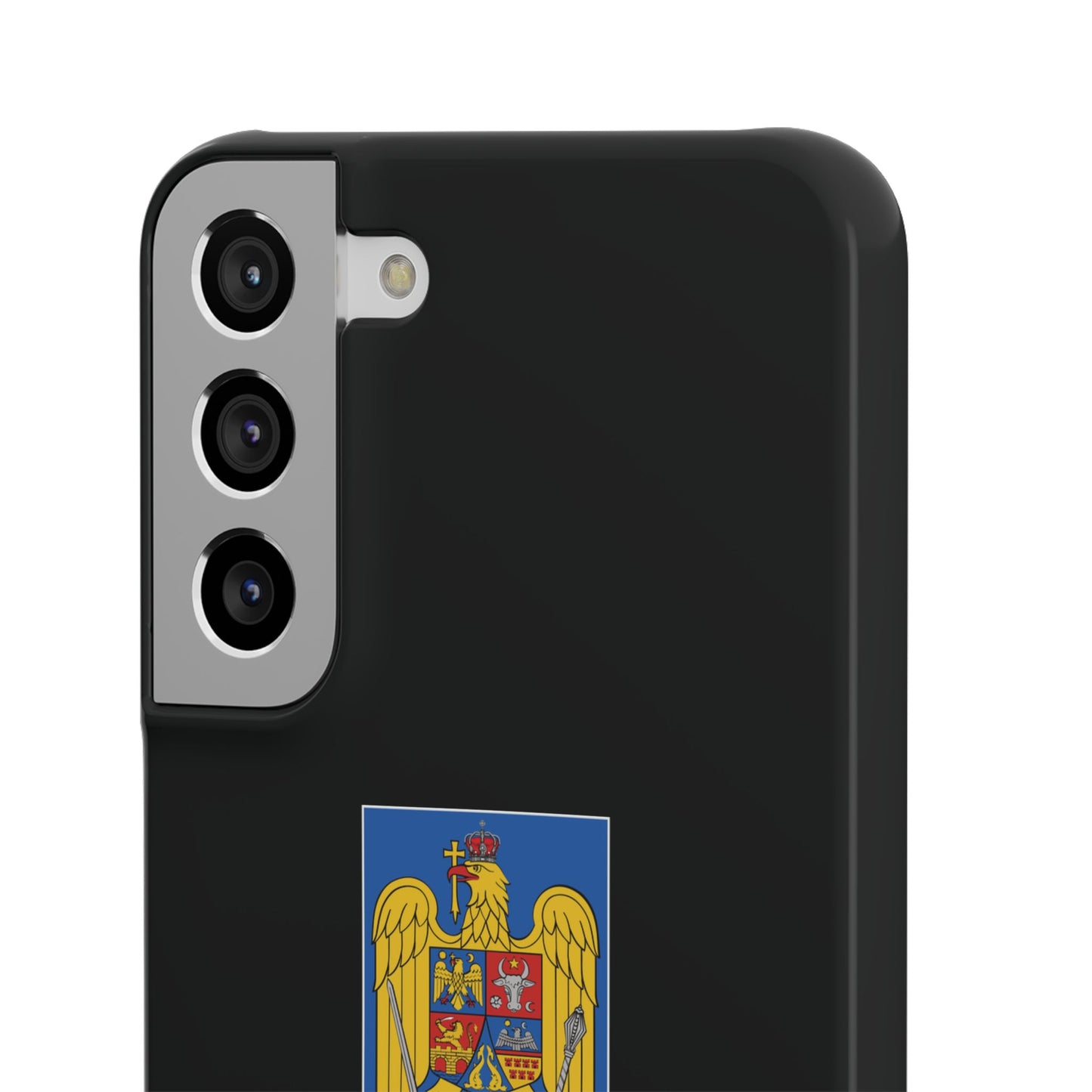 Husă rigidă neagră - Stema României color
