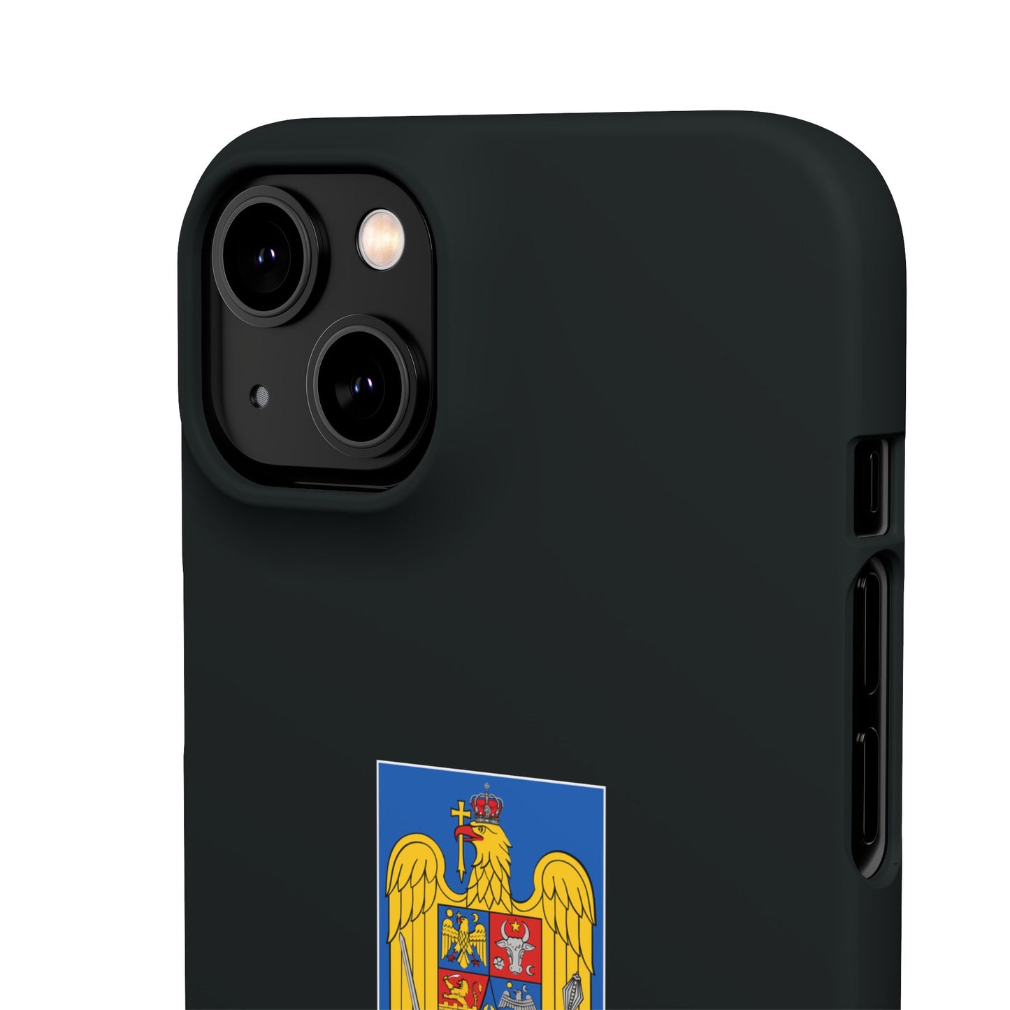 Husă rigidă neagră - Stema României color