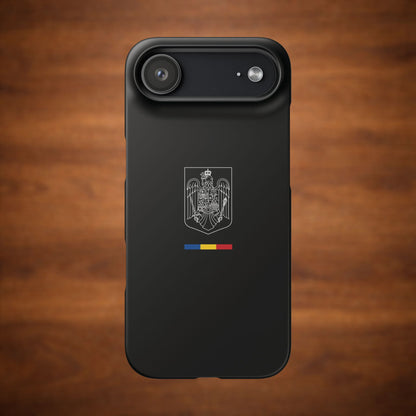 Husă cu stema României alb-negru si tricolor