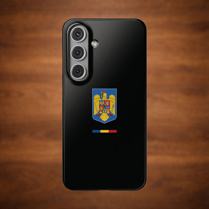 Husă cu stema României (color) și tricolor