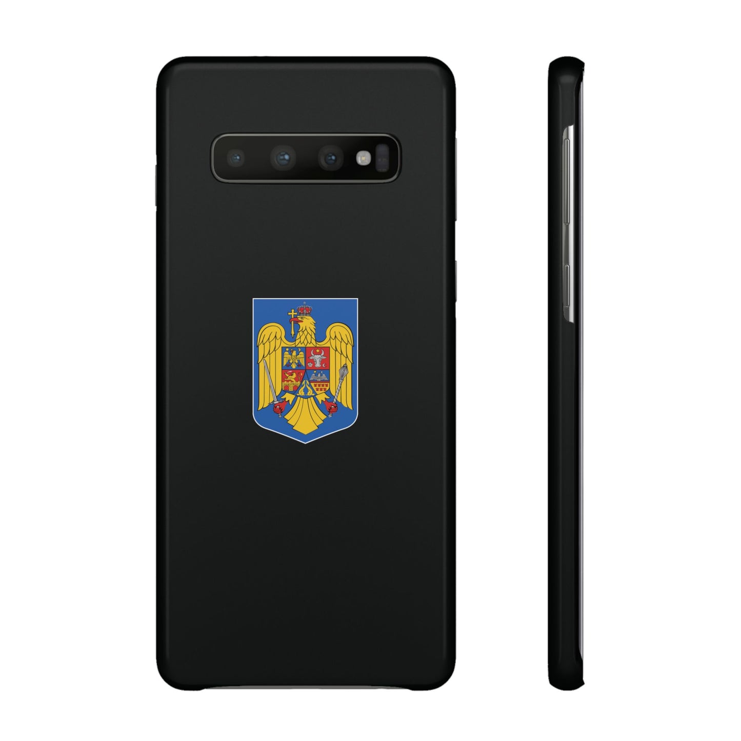 Husă rigidă neagră - Stema României color