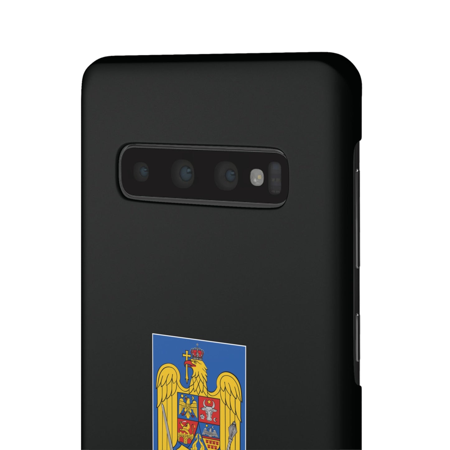 Husă rigidă neagră - Stema României color