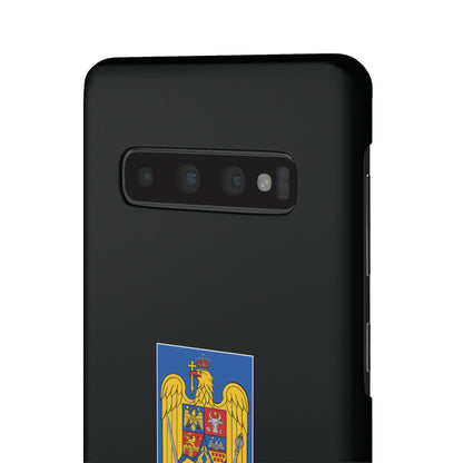 Husă rigidă neagră - Stema României color