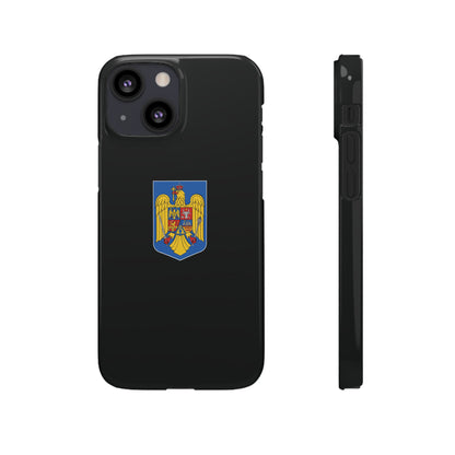Husă rigidă neagră - Stema României color