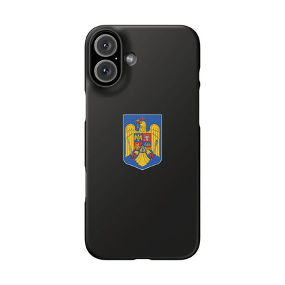 Husă rigidă neagră - Stema României color