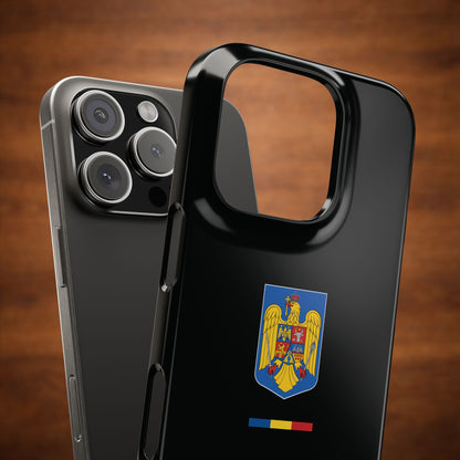 Husă cu stema României (color) și tricolor