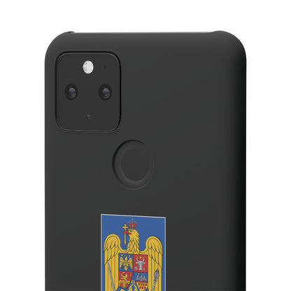 Husă rigidă neagră - Stema României color