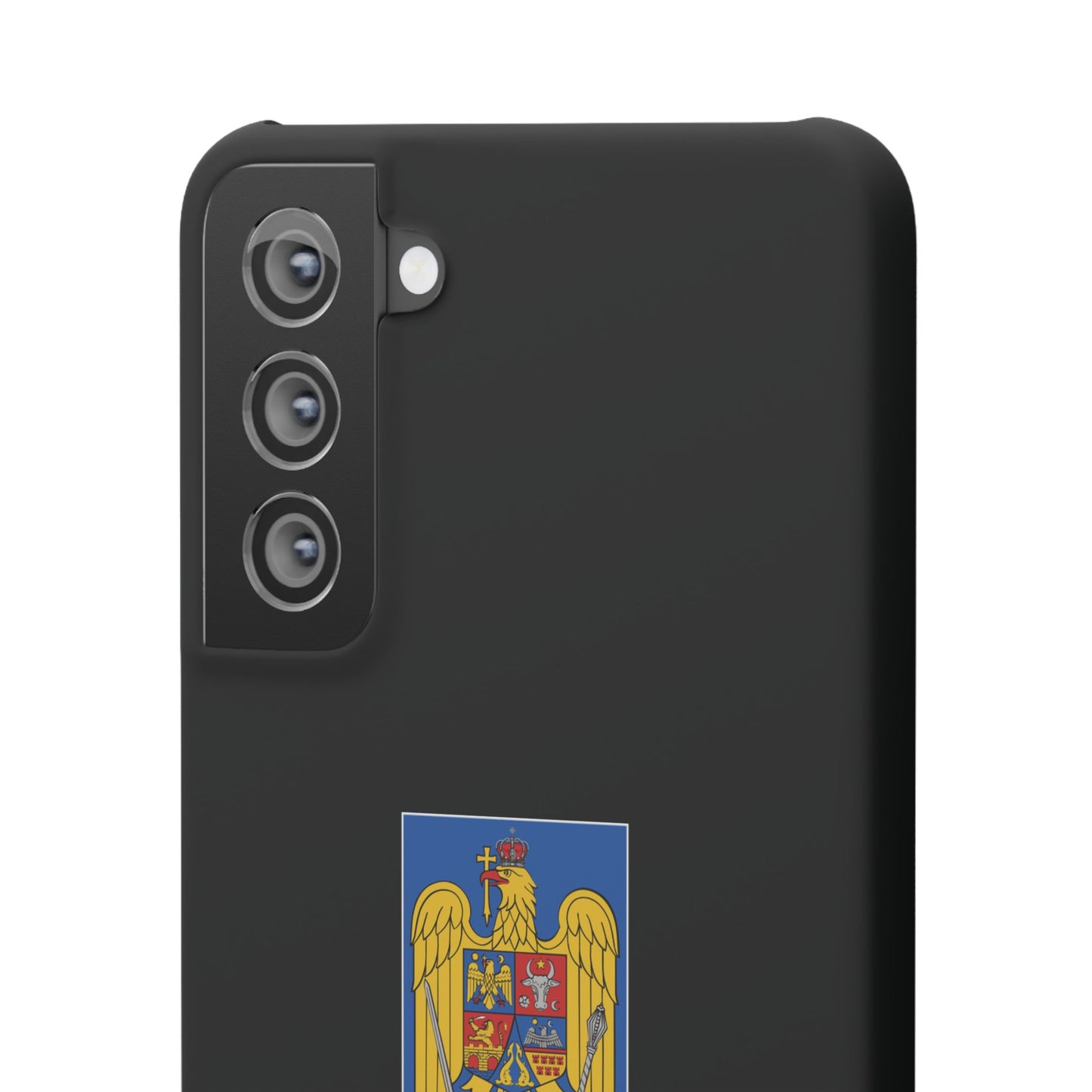 Husă rigidă neagră - Stema României color