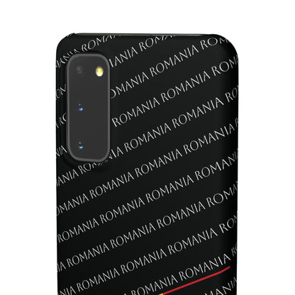 Husă neagră inscripționată cu România si tricolor