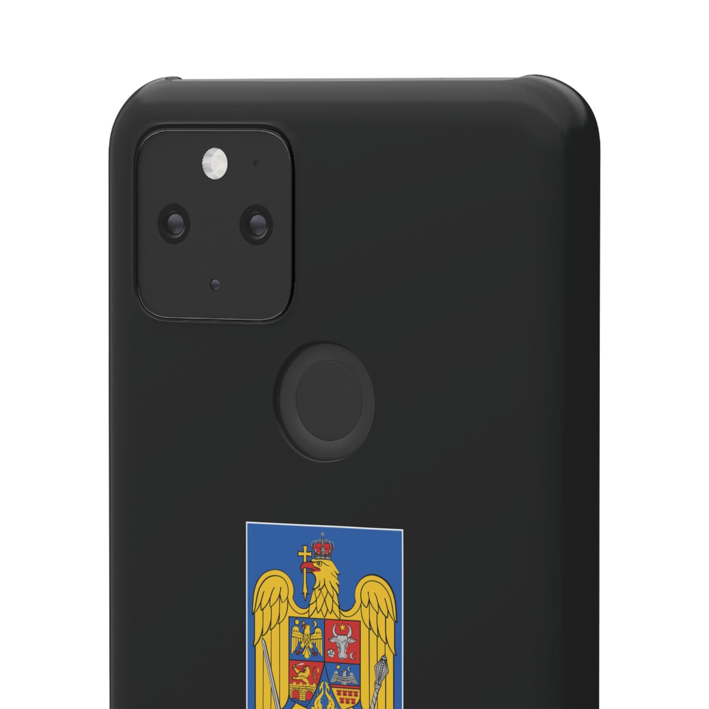 Husă rigidă neagră - Stema României color
