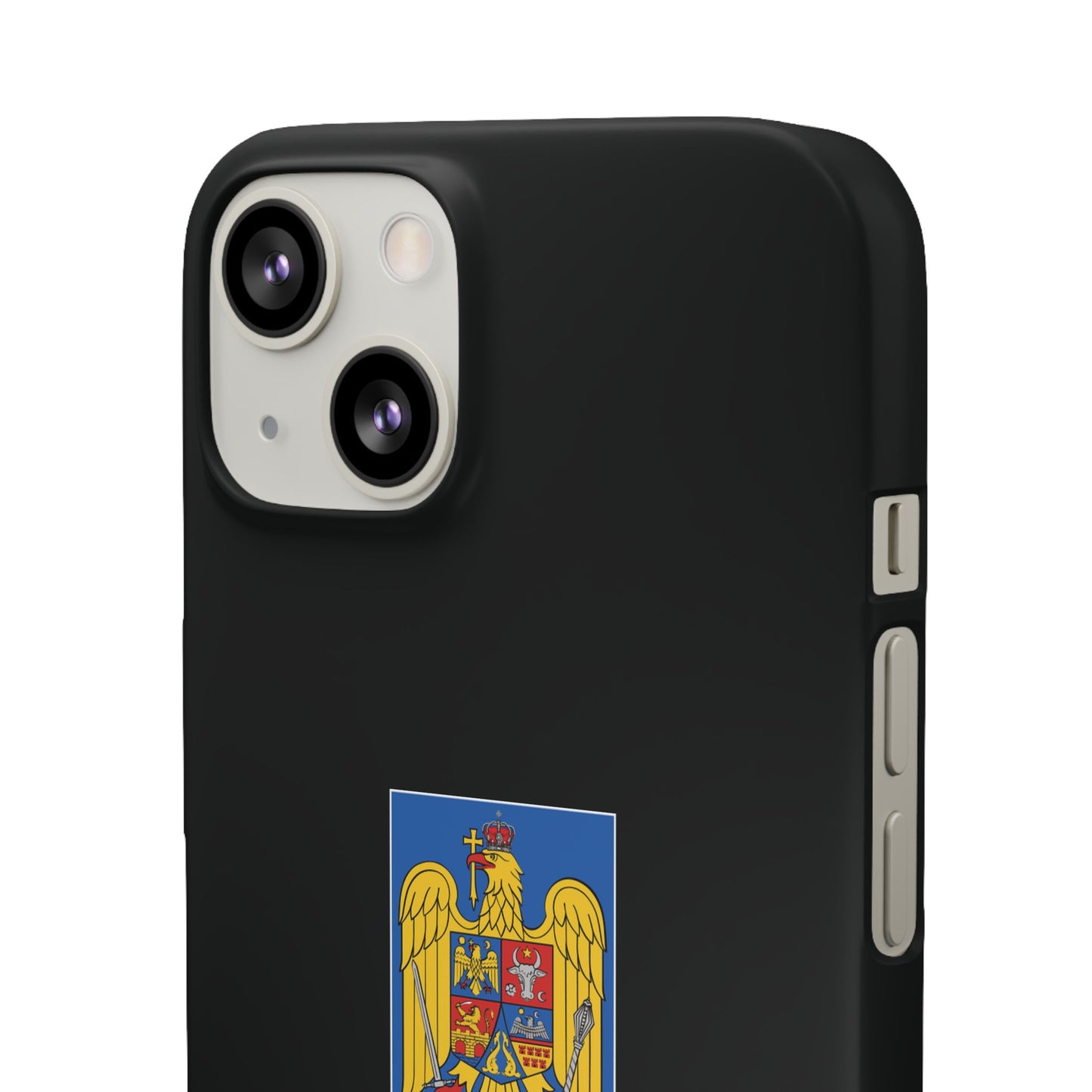 Husă rigidă neagră - Stema României color