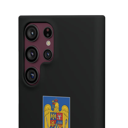 Husă rigidă neagră - Stema României color