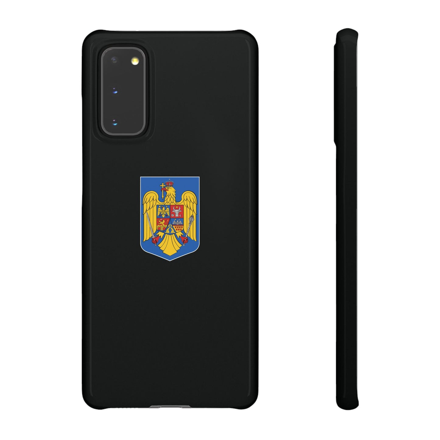 Husă rigidă neagră - Stema României color