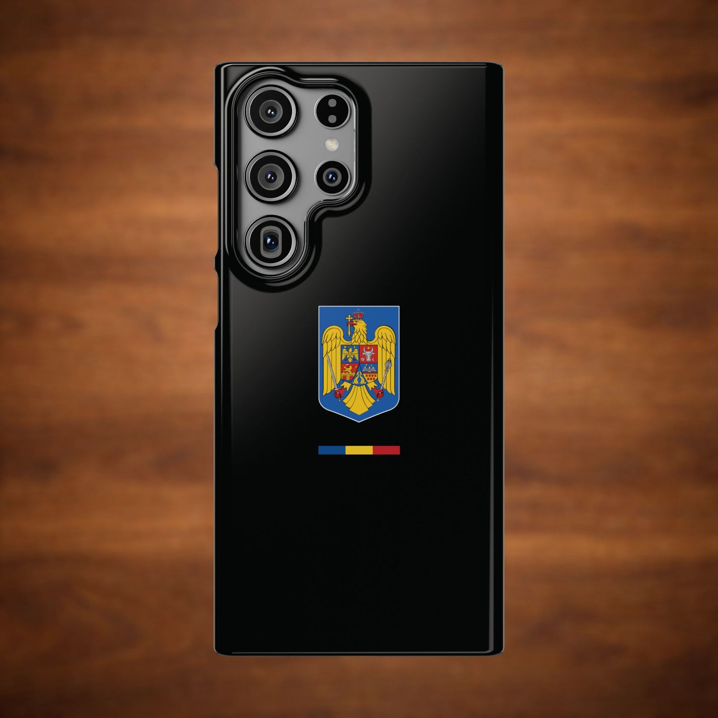 Husă cu stema României (color) și tricolor