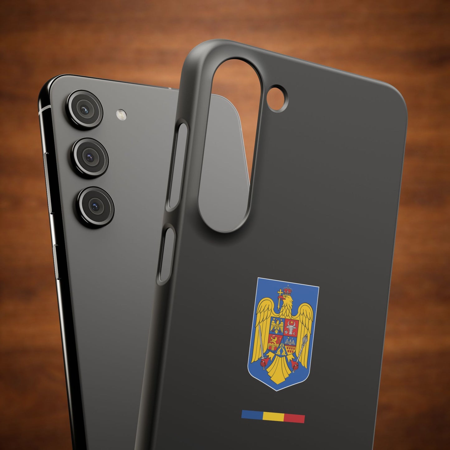 Husă cu stema României (color) și tricolor