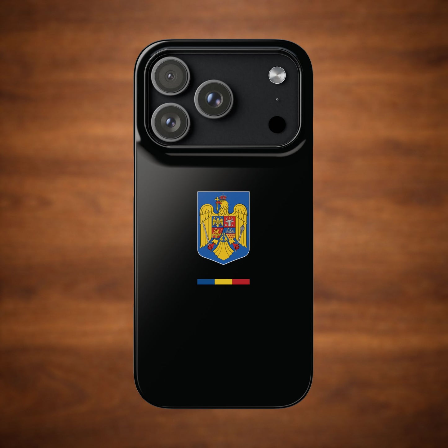 Husă cu stema României (color) și tricolor