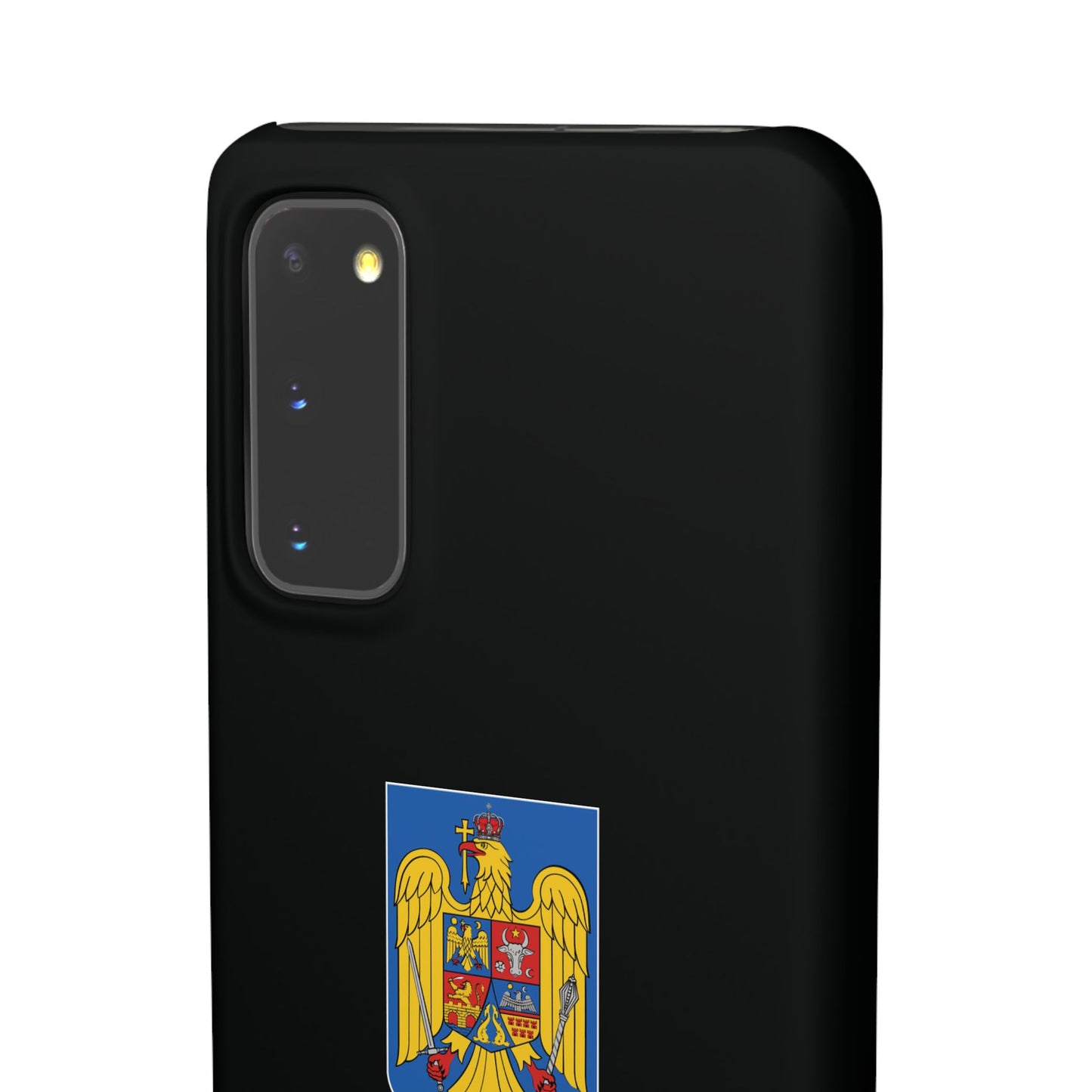 Husă rigidă neagră - Stema României color