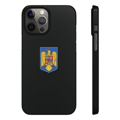 Husă rigidă neagră - Stema României color