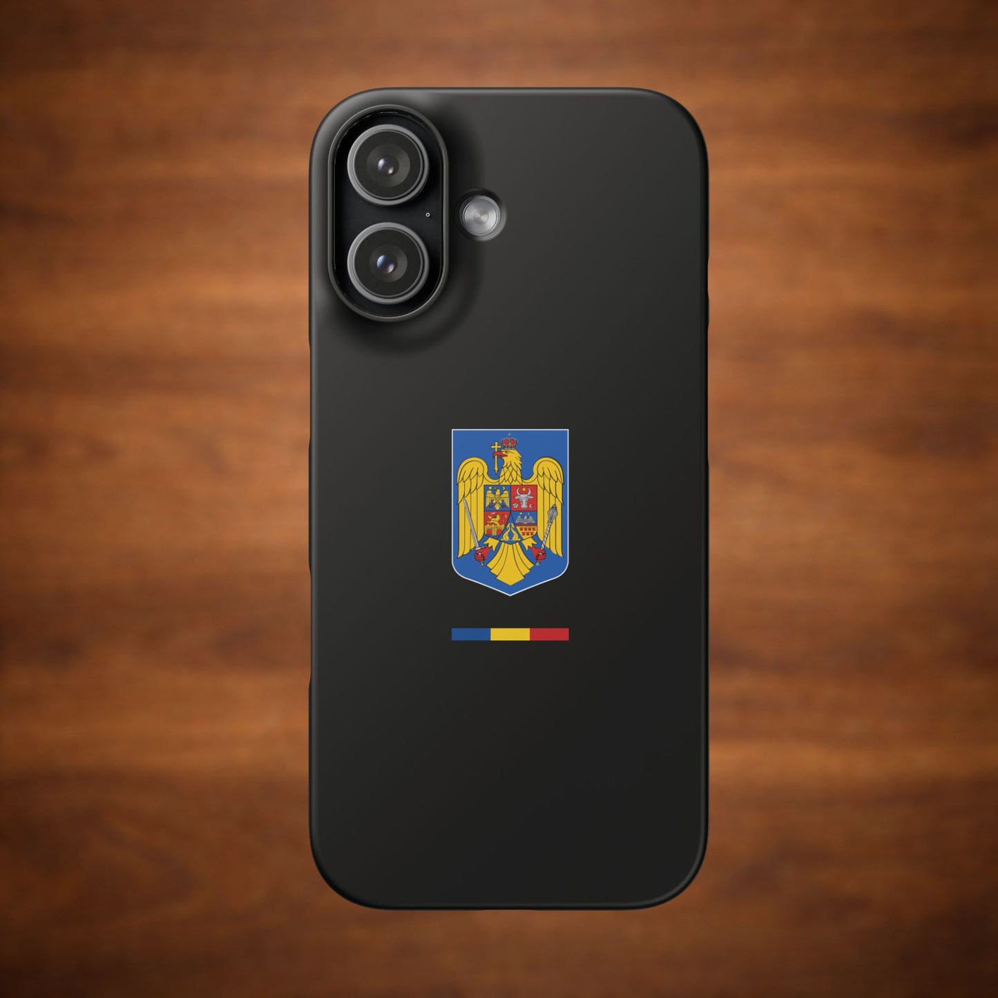 Husă cu stema României (color) și tricolor