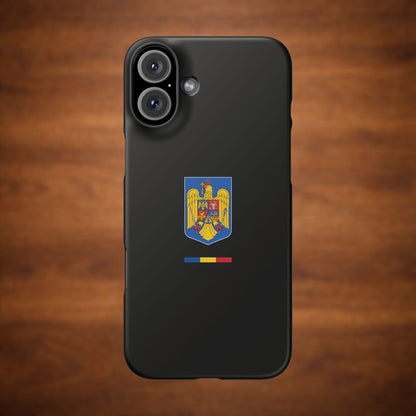 Husă cu stema României (color) și tricolor