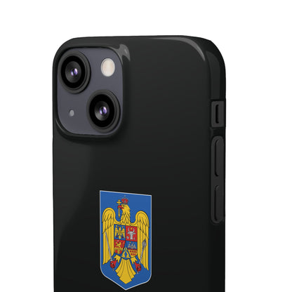 Husă rigidă neagră - Stema României color