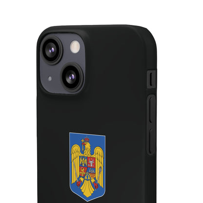 Husă rigidă neagră - Stema României color