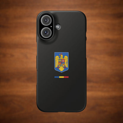 Husă cu stema României (color) și tricolor